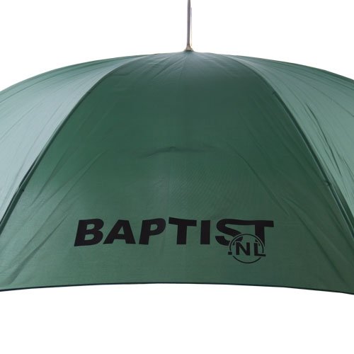 Green umbrella with Baptist logo