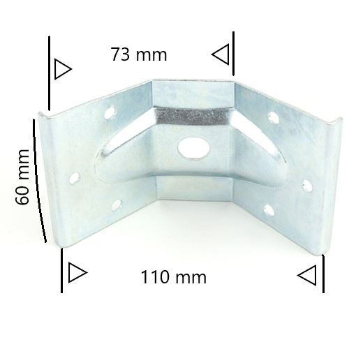 Tafelhoekplaat 60 x 110 mm