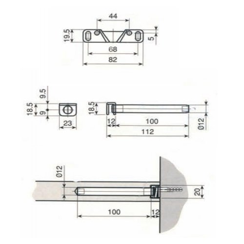 Onzichtbare schapdrager Ø12 x 100 mm