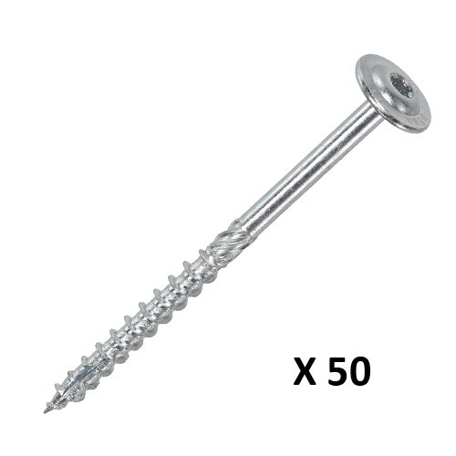 Dynaplus Houtbouwschroef VZ tellerkop met snijpunt Torx T30 Ø 6,0 x 140/70 mm