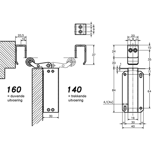 Dictator Junior 160 duwende deuropvanger rvs - laatste voorraad, nog 1 beschikbaar