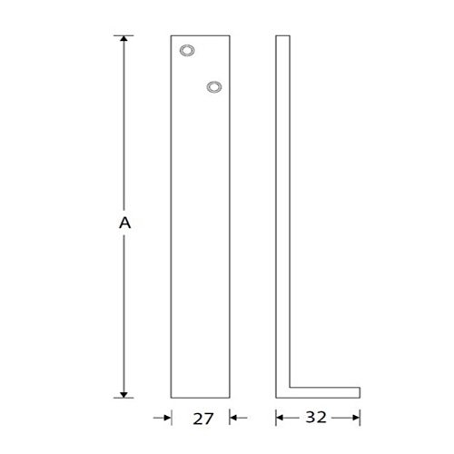 Valijzer 185 mm staal verzinkt