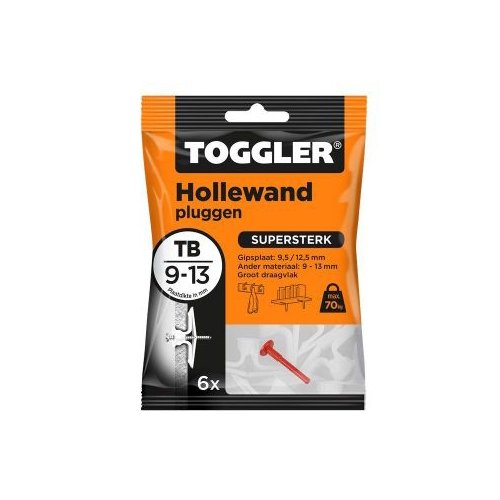 Toggler TB hollewand plug 9 - 13 mm 6 stuks