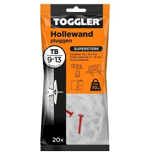 Toggler TB hollewand plug 9 - 13 mm 20 stuks