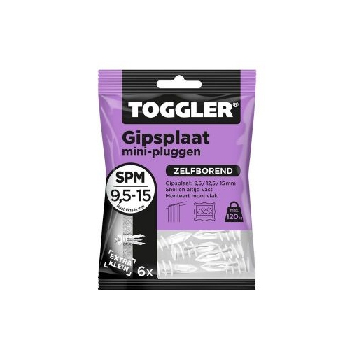 Toggler SP mini gipsplaatplug 9,5 - 15 mm 6 stuks