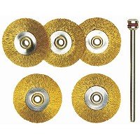 Proxxon messing borstels 22 mm, 5 stuks