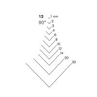 Pfeil 13-4 rechte guts, 90° V-vorm snede 4 mm