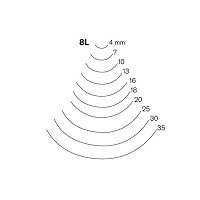 Pfeil 8L-4 lang gekropte guts, gebogen snede 4 mm