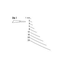 Pfeil 2al-20 kort gekropte guts, zeer licht gebogen schuin links snede 20 mm