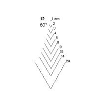 Pfeil 12-12 rechte guts, 60° V-vorm snede 12 mm