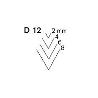 Pfeil D 12-8 rechte guts, 60° V-vorm snede 8 mm