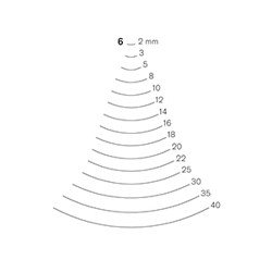 Pfeil 6-3 rechte guts, gebogen snede 3 mm 