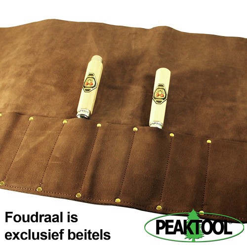 Peaktool lederen foudraal 12-vaks voor steekbeitels