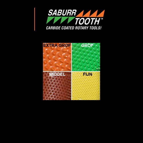 Saburrtooth schijfrasp Ø 50 mm vlak dubbel oranje/extra grof